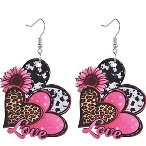Trendy Triple Heart Shape Dangle Earrings